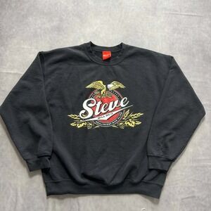Full Send SteveWillDoIt Healthiest Man Alive Black Crewneck Sweatshirt Mens L